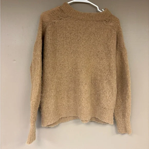 Everlane Tan Cowl Neck Alpaca Sweater Size M - Picture 3 of 4